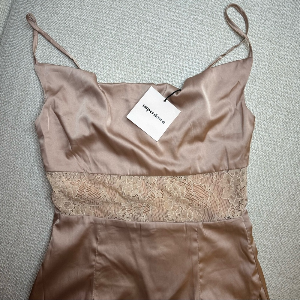 Superdown Katherine Drape Lace Dress - Nude NWT XXS